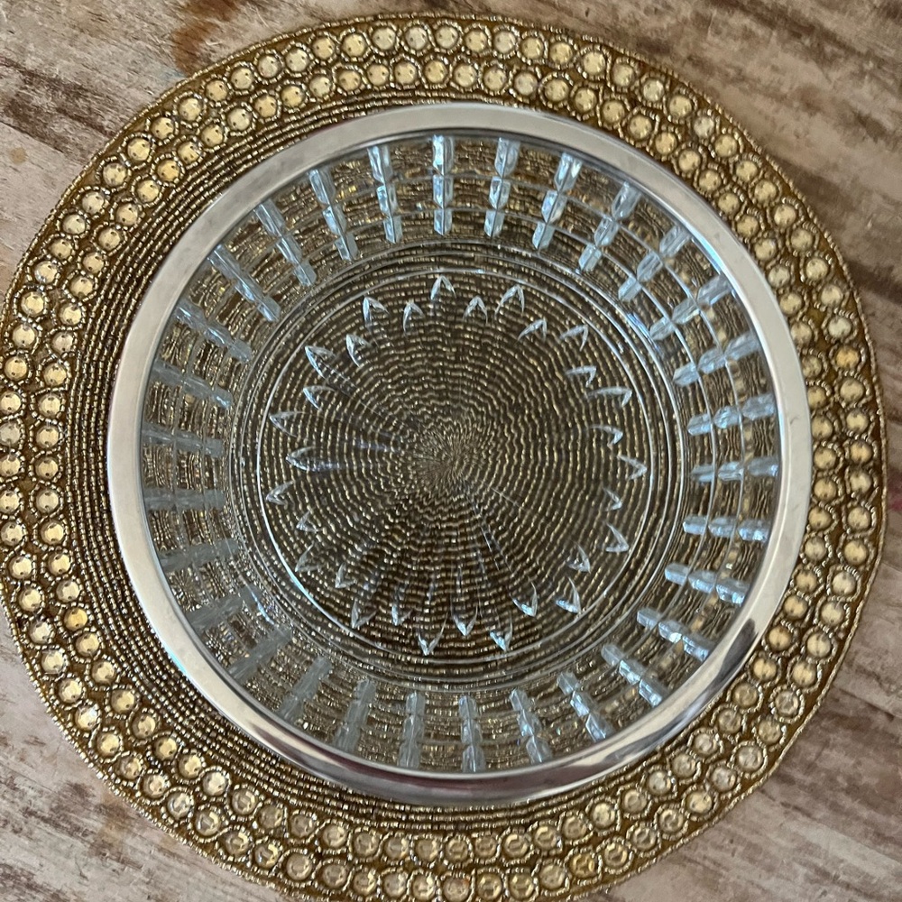 Silver plated Serving Bowl with Silver Rim | Made in England